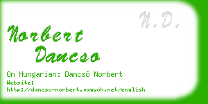 norbert dancso business card